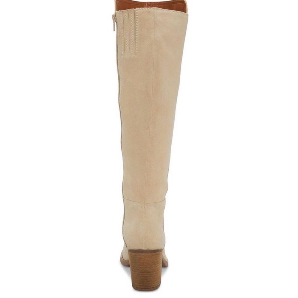 Bonnay  Lucky Brand Ash-Wood Color. Knee-High Wood Heel Boots 9.5 NWT - Picture 2 of 3